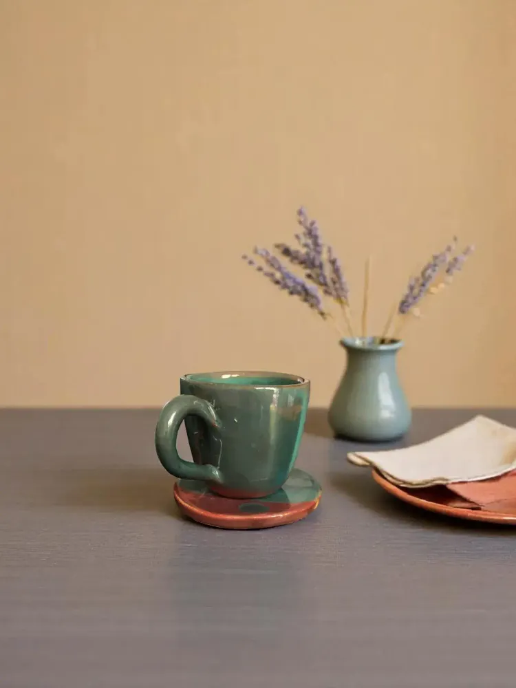 Tasses et mugs - Ensemble de 2 Alexo — Tasses à expresso en céramique faites à la main - MAISON ZOE