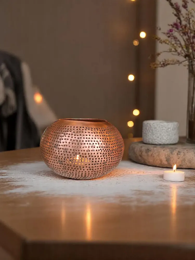 Moveable lighting - Amos Copper Candle Holder - MAISON ZOE
