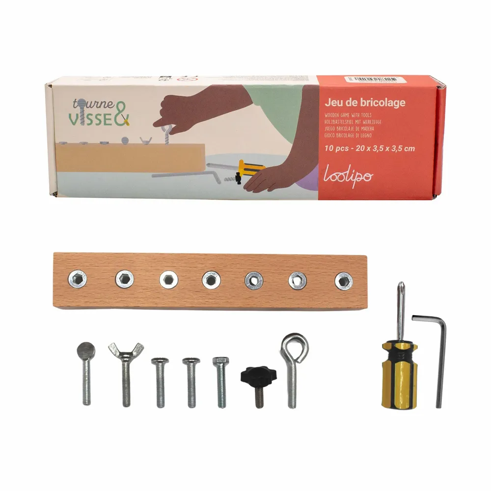Children's games - Wooden craft game - Turn & Screw - LOOLIPO