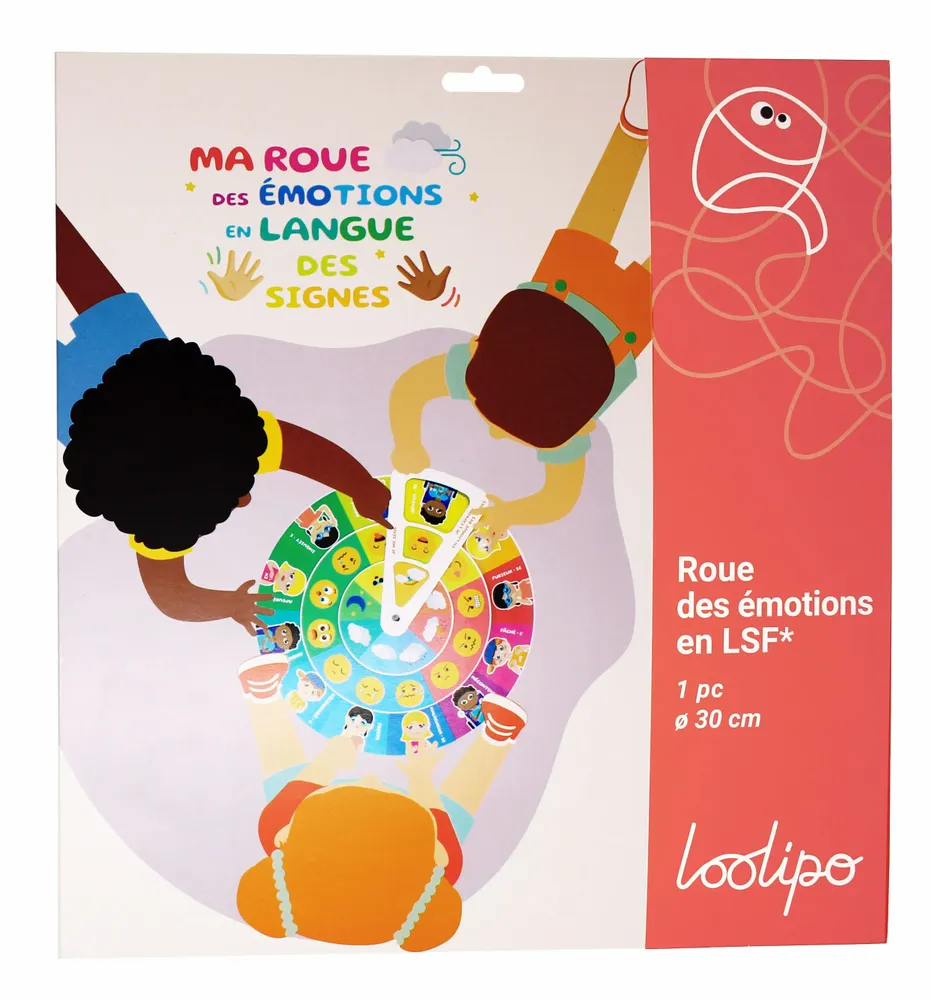 Children's games - My wheel of emotions in French sign language - LOOLIPO