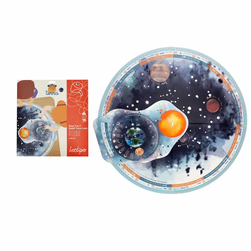 Children's games - MY 5 IN 1 SOL-EARTH-MOON WHEEL - ASTRO TERRA - LOOLIPO