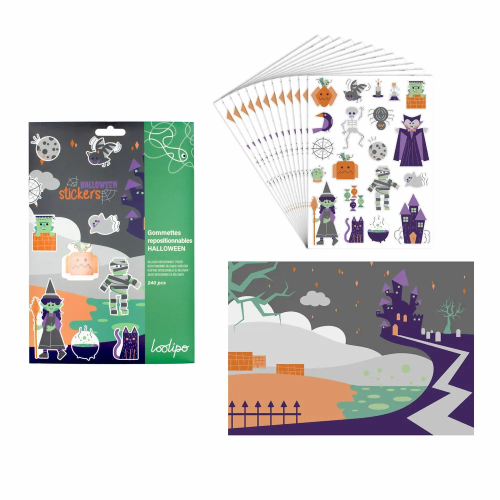 Children's arts and crafts - PAPER STICKERS - HALLOWEEN - LOOLIPO