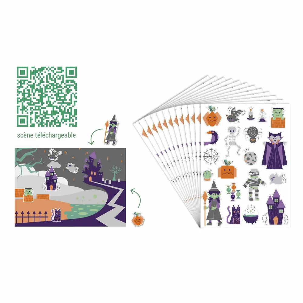 Children's arts and crafts - PAPER STICKERS - HALLOWEEN - LOOLIPO