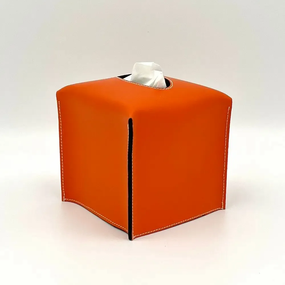 Decorative objects - Square leather tissue box - MIDIPY