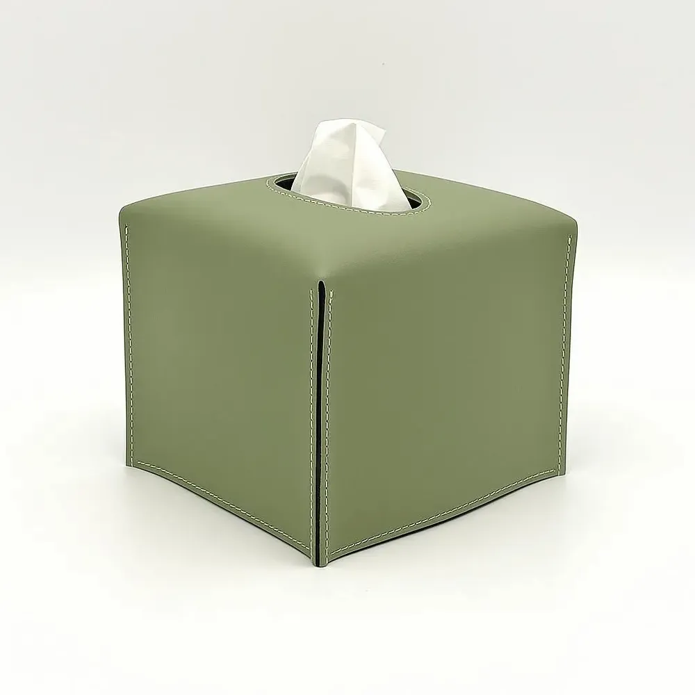 Decorative objects - Square leather tissue box - MIDIPY