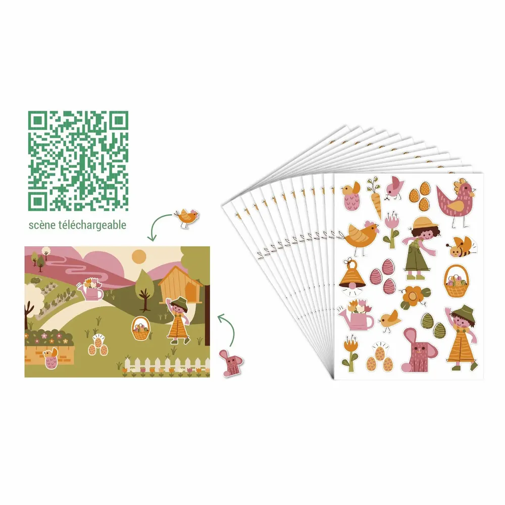 Children's arts and crafts - PAPER STICKERS - EASTER - LOOLIPO