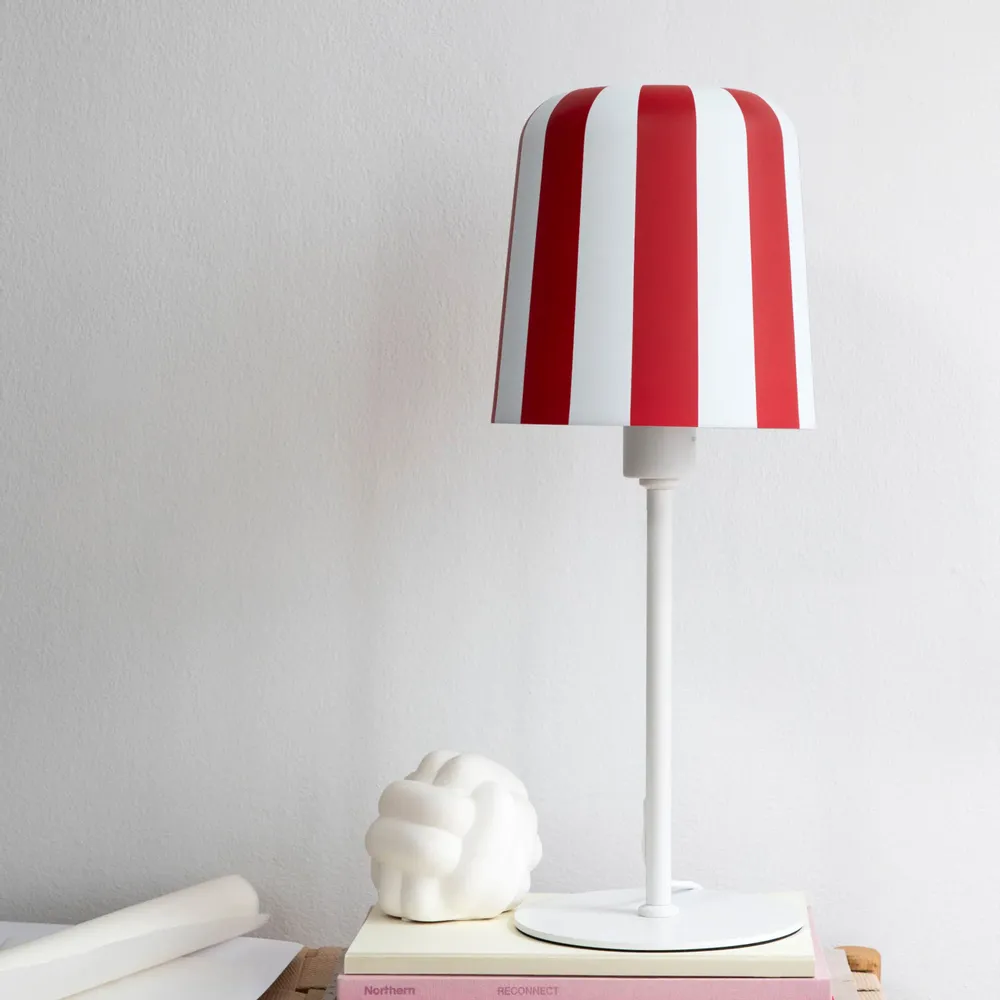 Lampes de bureau  - Lampe de table grise à rayures rouges foncées - DYBERG LARSEN
