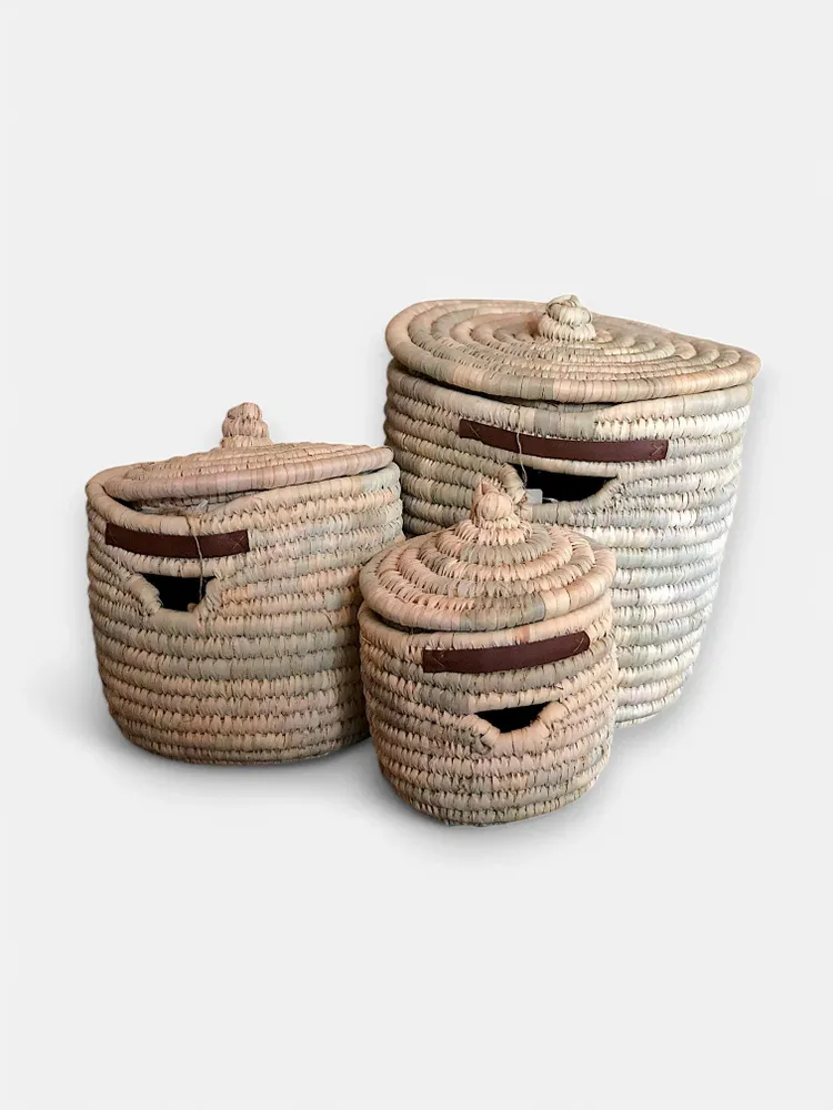 Boîtes de rangement  - Ensemble de 3 Paniers rond - MAISON ZOE