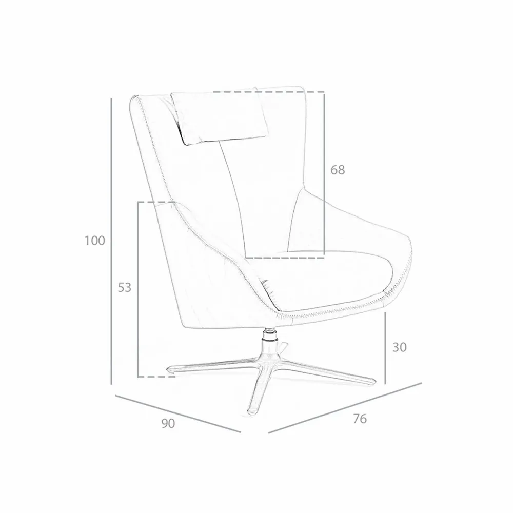 Armchairs - Leather swivel armchair with removable cushion - ANGEL CERDÁ
