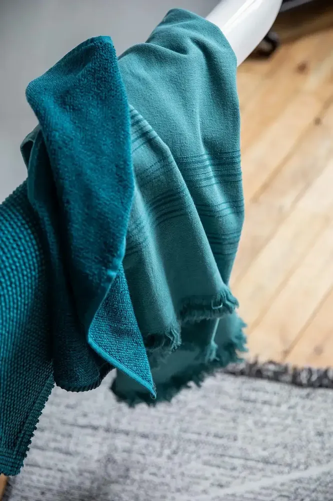 Linge de lit - Drap hammam Cancun Lichen 90 x 180 - MAISON VIVARAISE - SDE VIVARAISE WINKLER