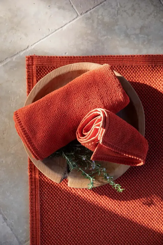 Bath towels - Bora Guest Towel Rooibos 30 X 50 - MAISON VIVARAISE - SDE VIVARAISE WINKLER