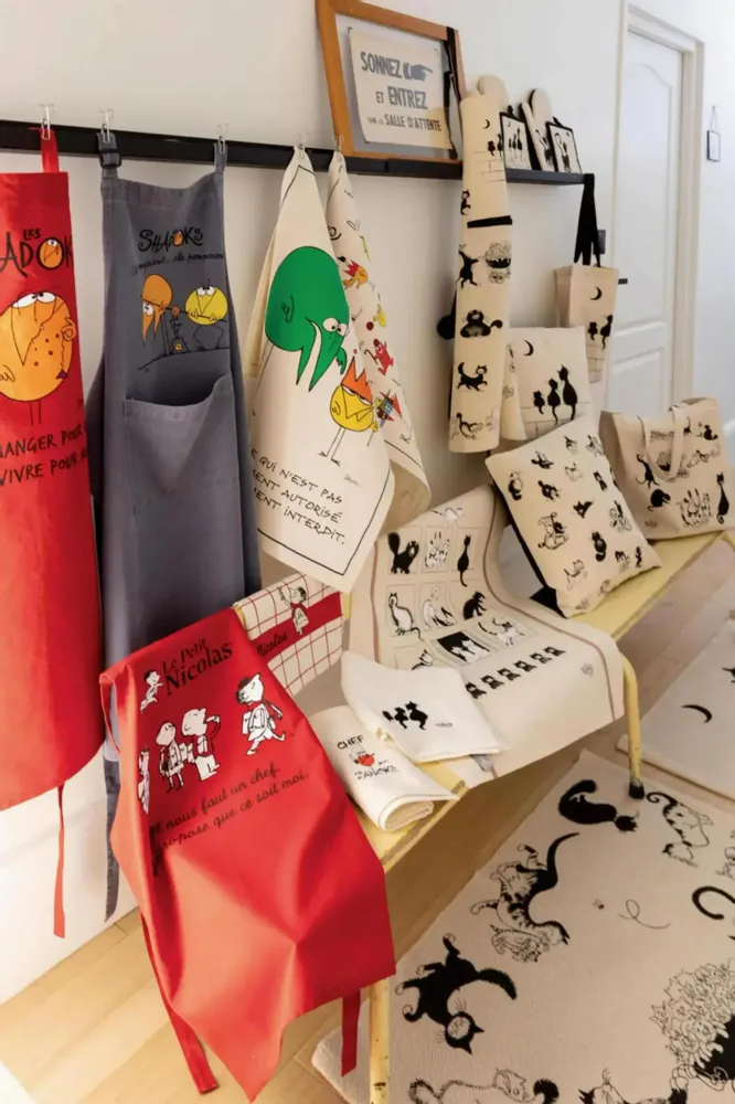 Dish towels - Dubout Chats farandole Tea Towel Écru 48 X 72 - MAISON VIVARAISE - SDE VIVARAISE WINKLER