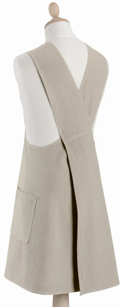 Aprons - Haru Recycled Japanese Kitchen Apron Ficelle 78 X 100 - MAISON VIVARAISE - SDE VIVARAISE WINKLER