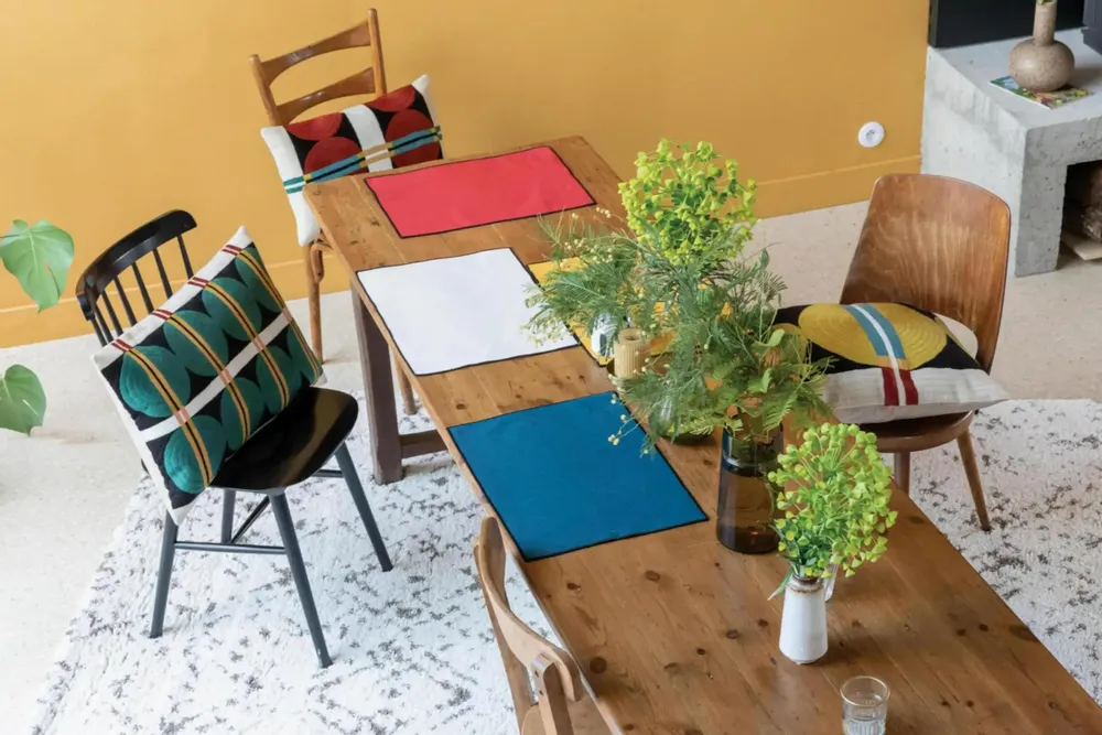 Nappes - 2 de sets table recyclés Laora Paon 33 x 45 - MAISON VIVARAISE - SDE VIVARAISE WINKLER