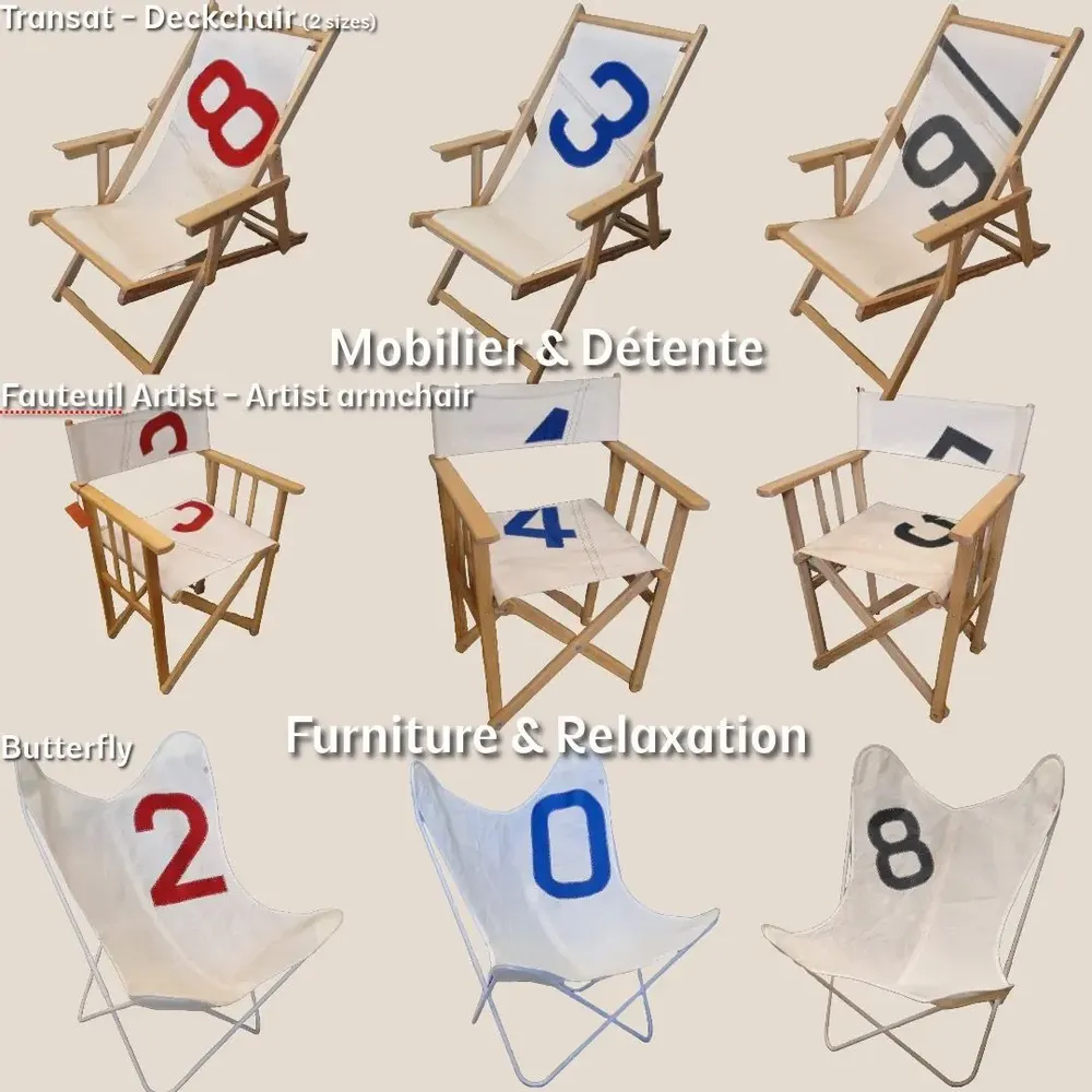 Decorative objects - Furniture-Decoration - recycled sail -made in France- eco-responsible - LES TOILES DU LARGE