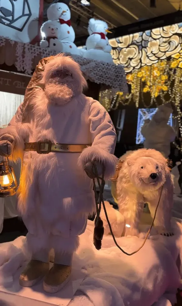Autres décorations de Noël - Pere Noel blanc et ours polaire - ANIMATE FACTORY