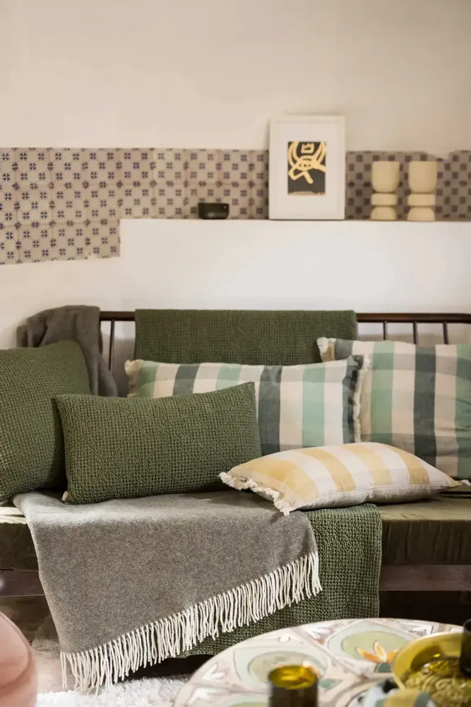 Cushions - Recycled Cushion Maia Eucalyptus 30 X 50 - MAISON VIVARAISE - SDE VIVARAISE WINKLER