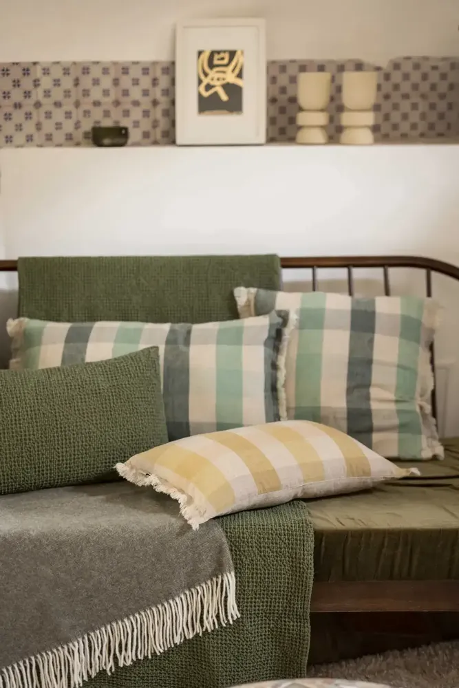 Bed linens - Maia Recycled Throw Eucalyptus 240 X 260 - MAISON VIVARAISE - SDE VIVARAISE WINKLER