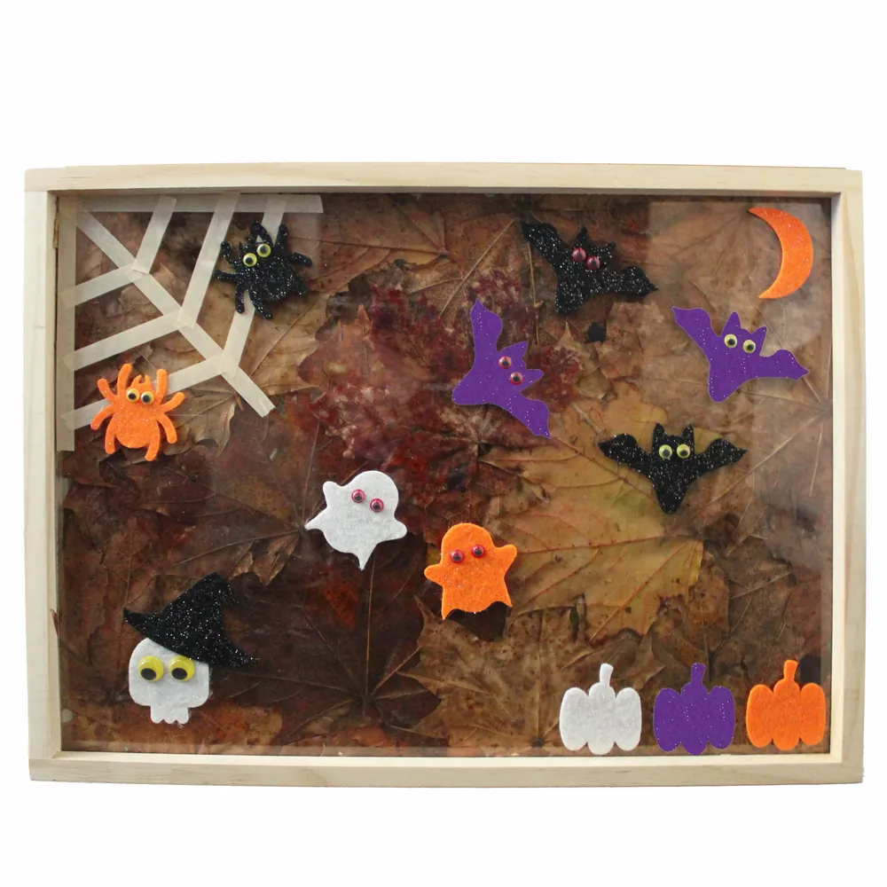 Loisirs créatifs pour enfant - Gommettes en feutrine pailletée - Halloween - LOOLIPO