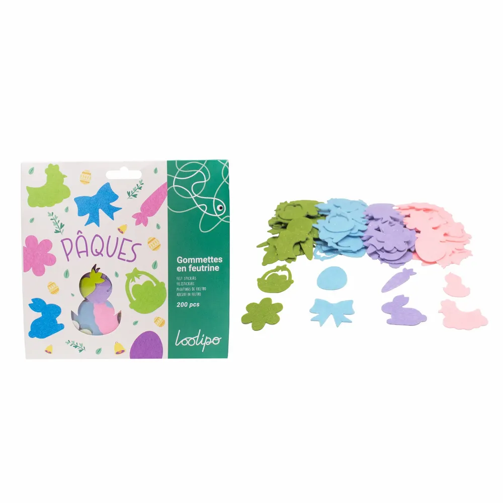 Children's arts and crafts - Glitter felt stickers - Easter - LOOLIPO