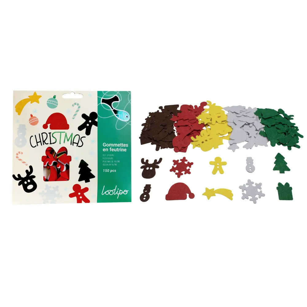 Loisirs créatifs pour enfant - Gommettes en feutrine - Noël - LOOLIPO