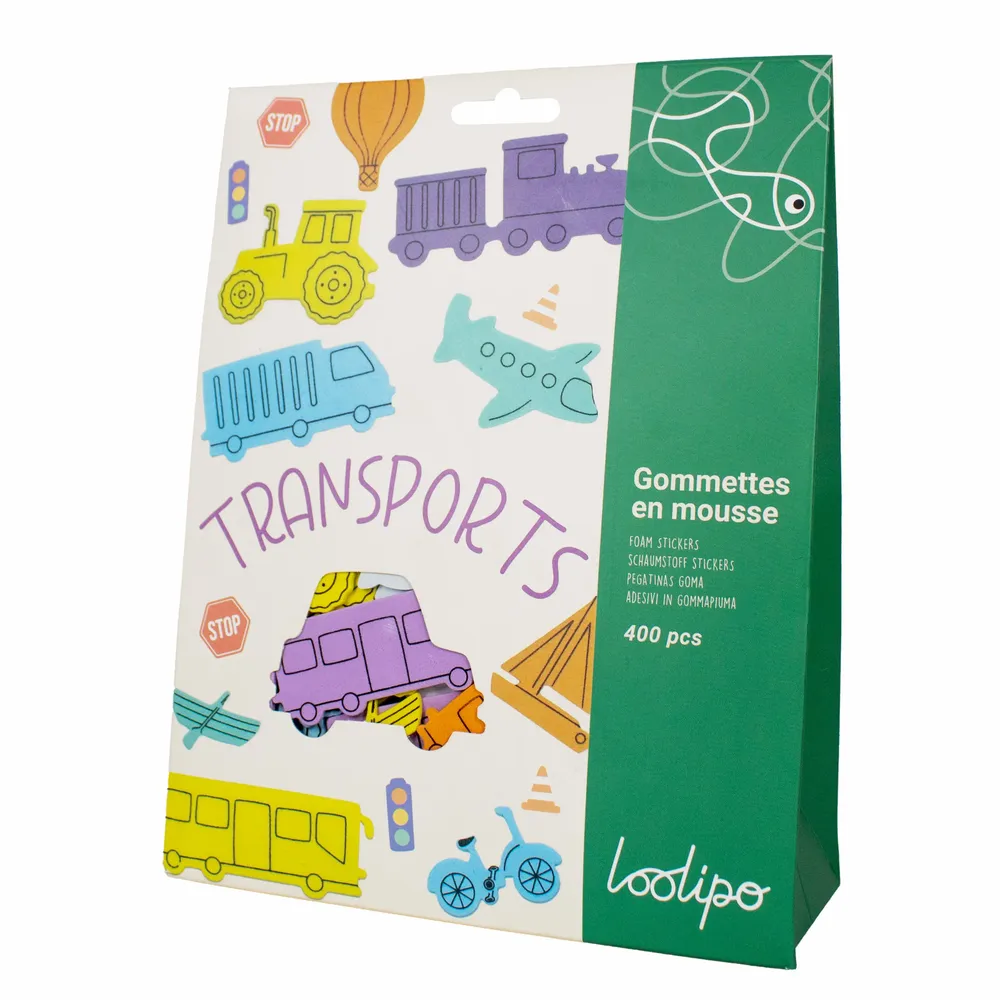 Children's arts and crafts - Foam stickers - Transport - LOOLIPO