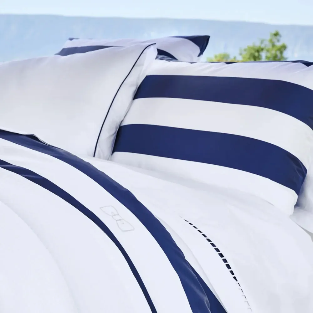 Bed linens - Duo of rectangular striped pillow case - navy - EDEN PARK BY AMALIA HOME COLLECTION
