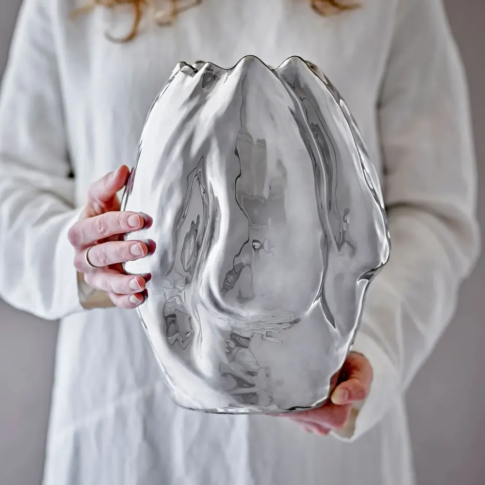 Decorative objects - Bobby Vase, Silver, Stoneware - BLOOMINGVILLE MULTIBRAND HOUSE
