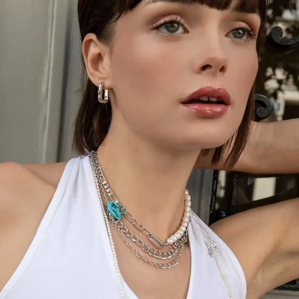 Jewelry - Figaro Pearl and Chain Multi-function Necklace - ATELIER J.FB FRANCE