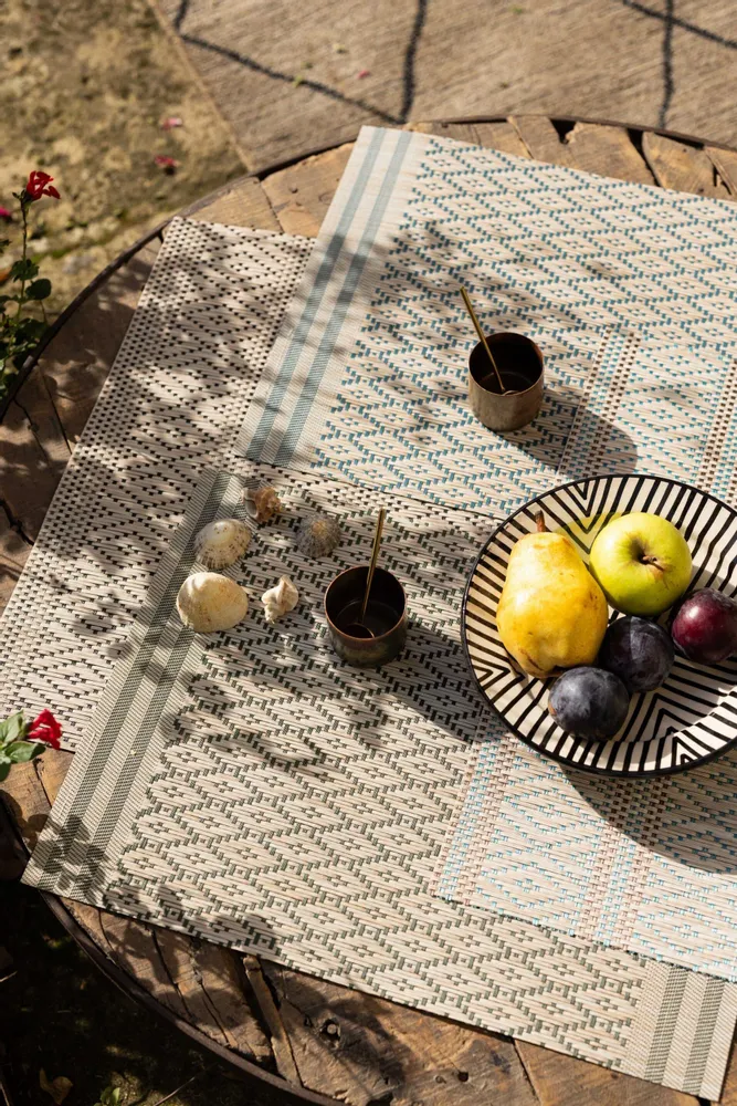 Table cloths - Panama Placemat Set Prune 33 X 45 - MAISON VIVARAISE - SDE VIVARAISE WINKLER