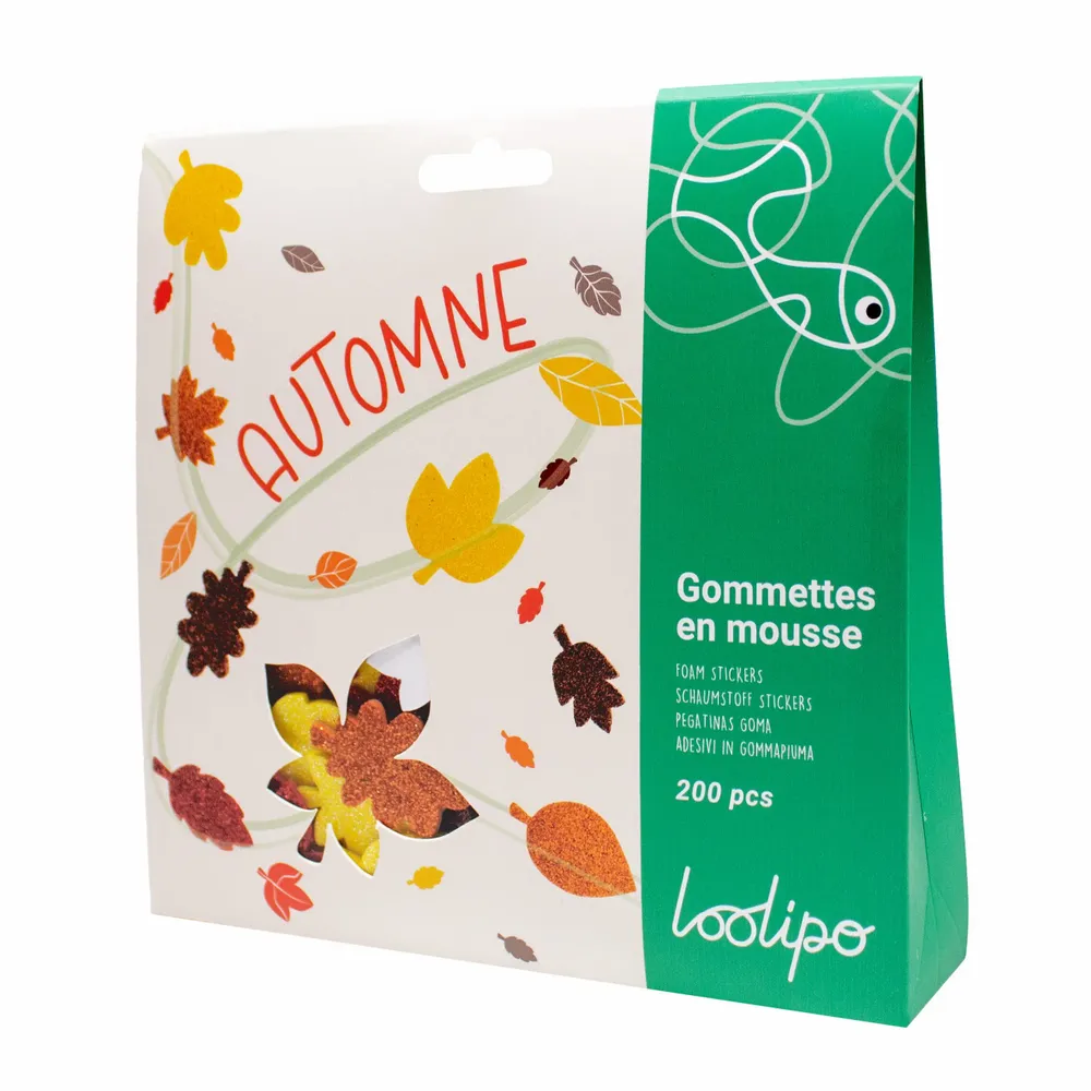 Loisirs créatifs pour enfant - Gommettes en mousse pailletée - Automne - LOOLIPO
