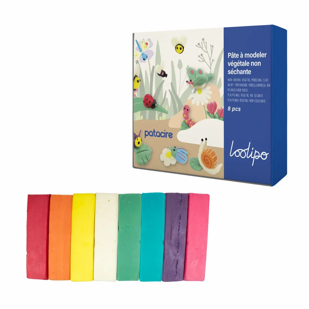 Loisirs créatifs pour enfant - PÂTE À MODELER VÉGÉTALE NON SÉCHANTE - PATACIRE - 8 COLORIS - LOOLIPO