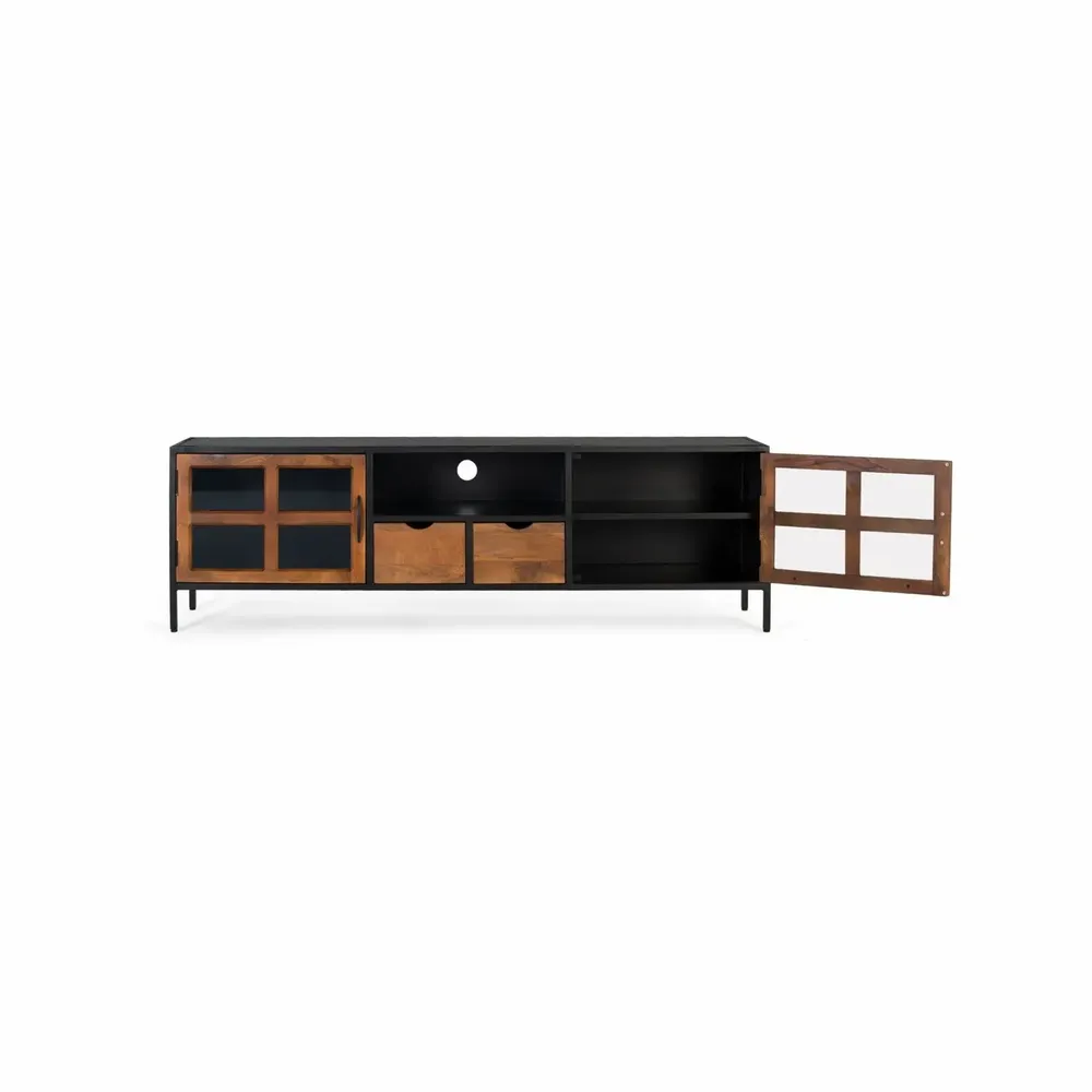 Meubles TV - Meuble TV avec 2 portes et 2 tiroirs en verre fait main - GINER Y COLOMER