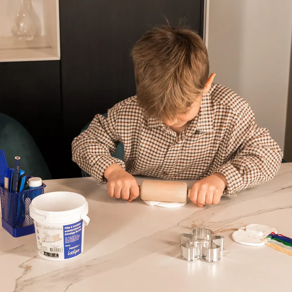 Loisirs créatifs pour enfant - PÂTE À MODELER AUTODURCISSANTE - PATATROU - BLANC - LOOLIPO