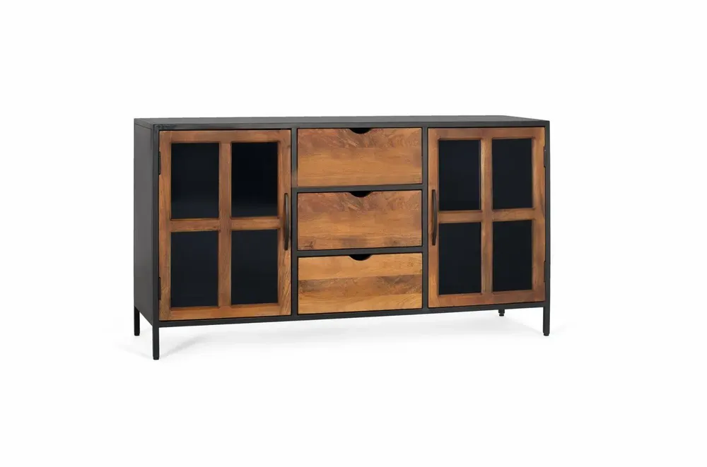 Buffets - Buffet avec 3 tiroirs et 2 portes avec portes vitrées - GINER Y COLOMER