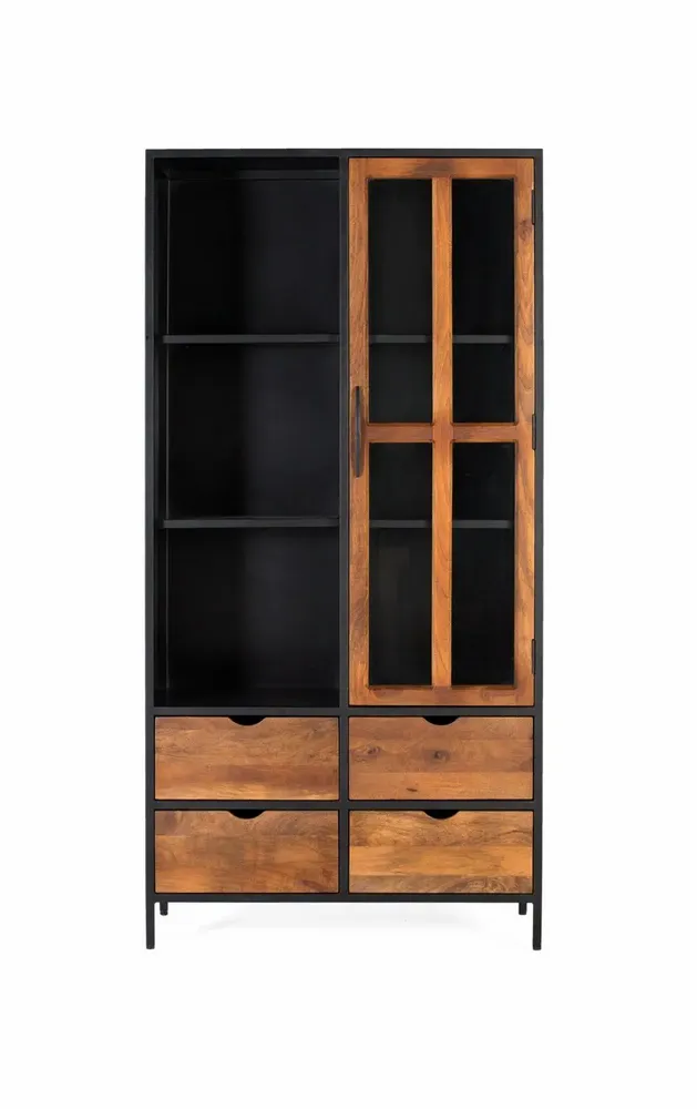 Sideboards - Showcase with 4 drawers and a glass door with metal structure - GINER Y COLOMER