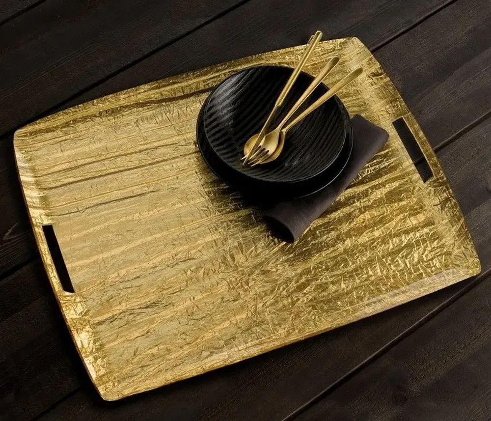 Objets de décoration - PLATEAUX OLD GOLD  & OLD SILVER - PLATEX