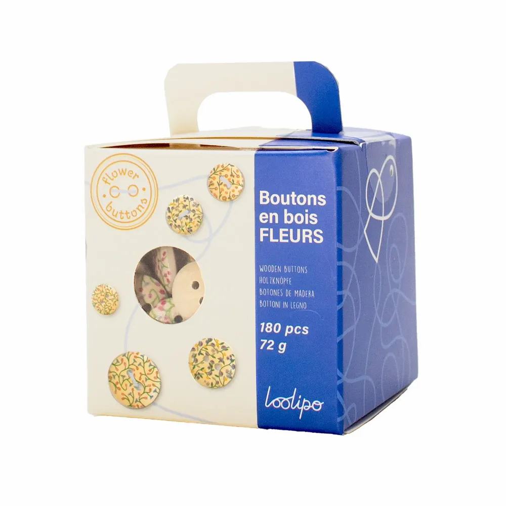 Loisirs créatifs pour enfant - Boutons fleuris en bambou - LOOLIPO