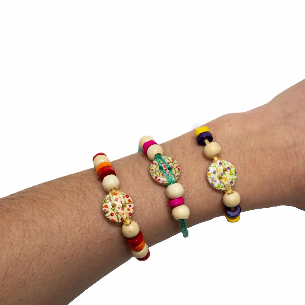 Loisirs créatifs pour enfant - Perles en bois - Rondelles colorées perles en bois - Rondelles coloré - LOOLIPO