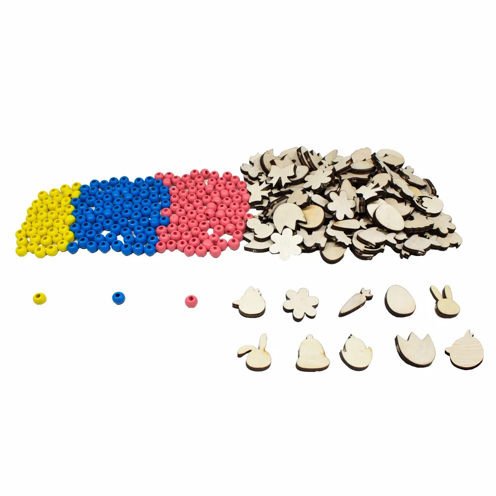 Loisirs créatifs pour enfant - PERLES EN BOIS - PÂQUES - LOOLIPO