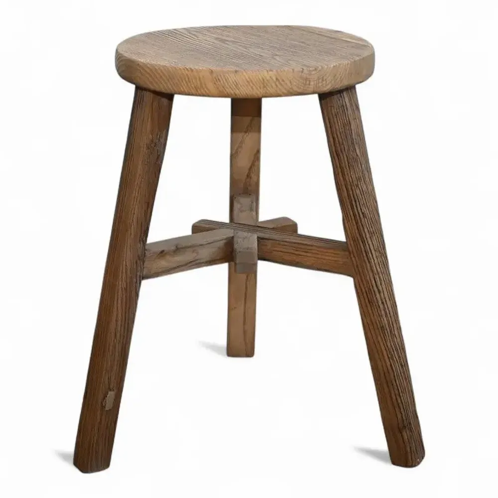 Stools - Old round stool - PAGODA INTERNATIONAL