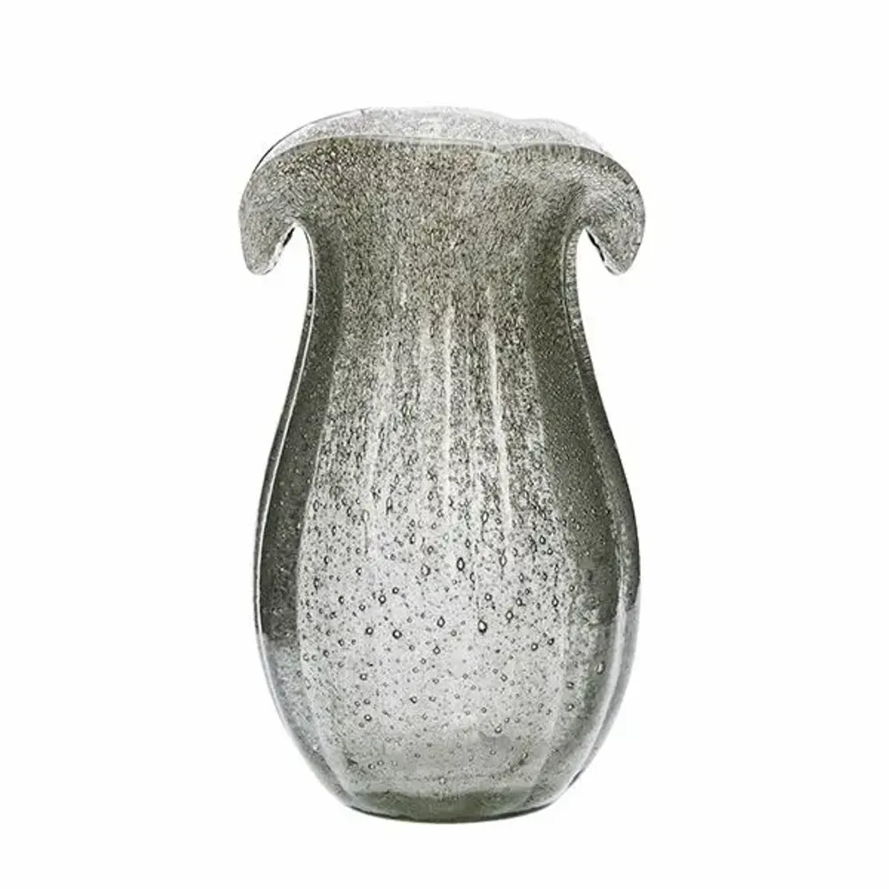 Vases - Frosted Glass Vase, Clear - MADAM STOLTZ