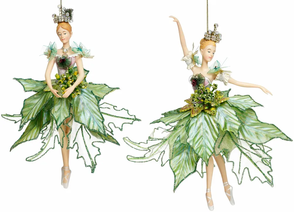 Autres décorations de Noël - BALLERINE ORN ASS/2 VERT 23CM - GOODWILL M&G