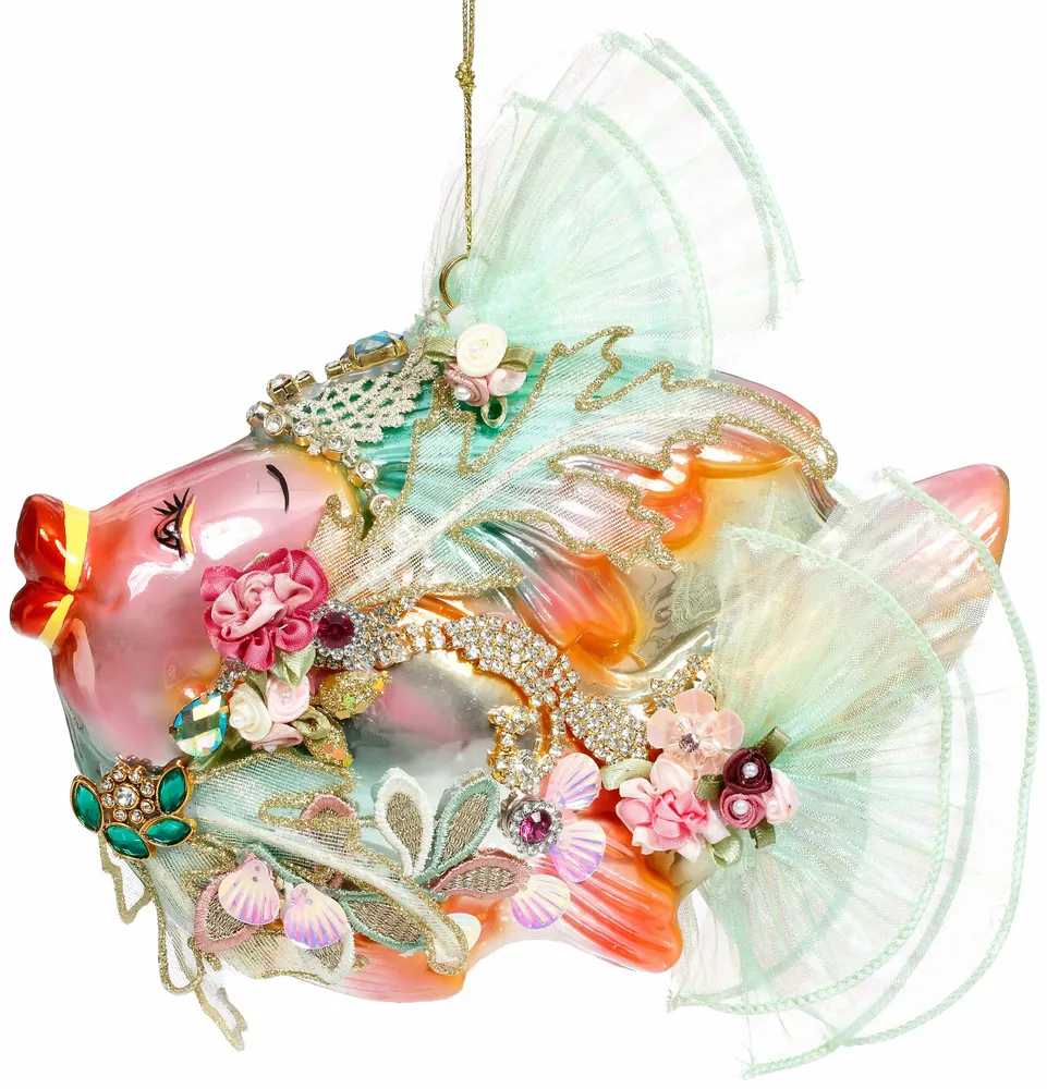 Autres décorations de Noël - BIJOU DE LA MER EN VERRE POISSON ORN PNK/MULTI CM - GOODWILL M&G