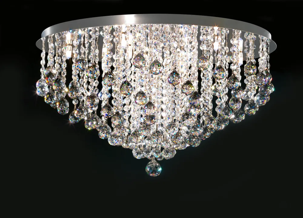 Ceiling lights - Round Crystal Ceiling Chandelier - CRISTALUX LIGHTING DESIGN
