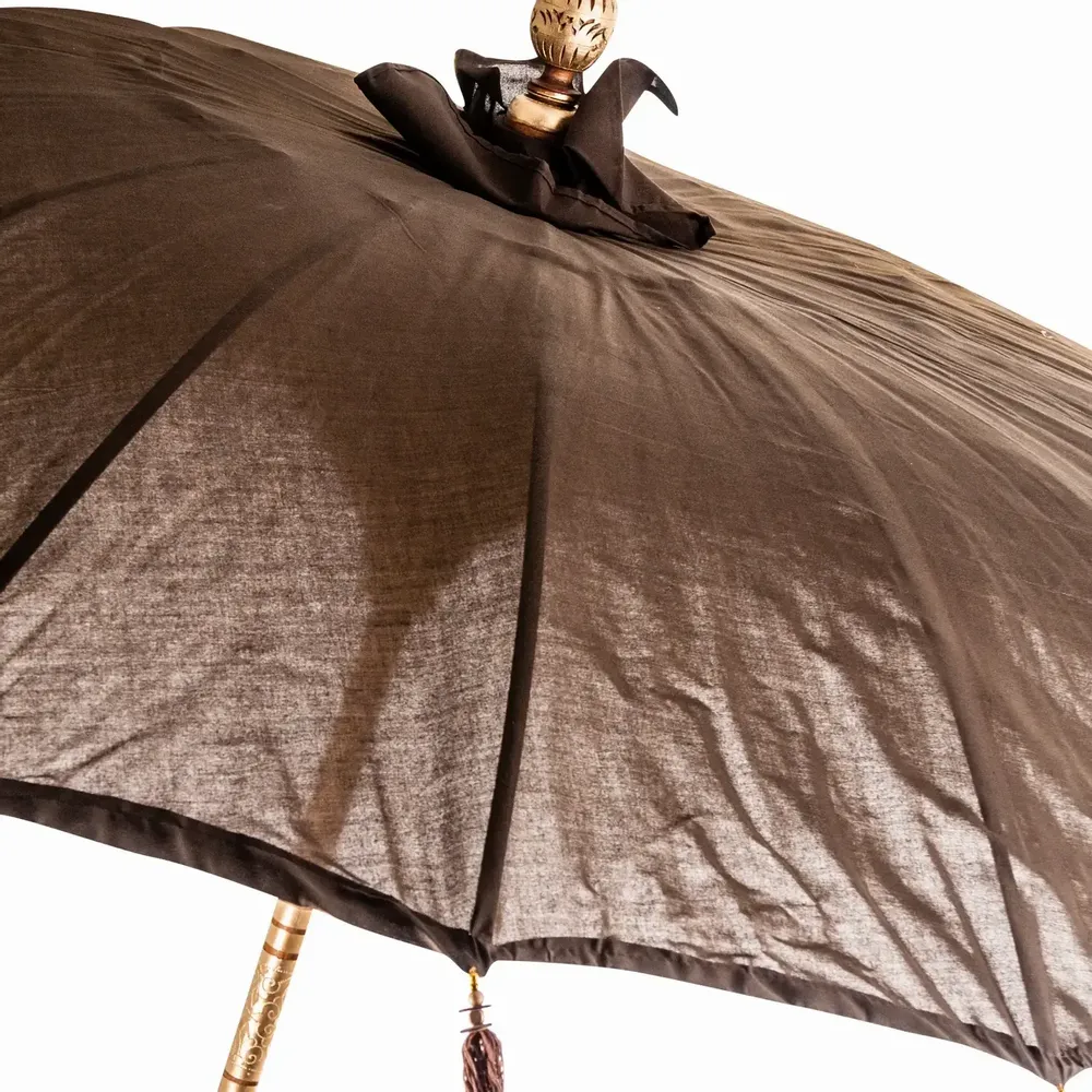 Parasols - Parasol en bois de mindi couleur marron cassé en 185x185x260 cm - VICAL