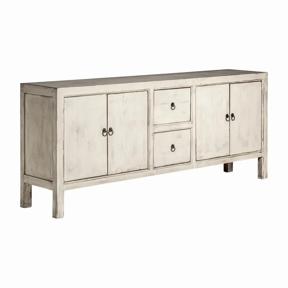 Sideboards - Sideboard in recycled pine wood off off white washed finish colour in - VICAL