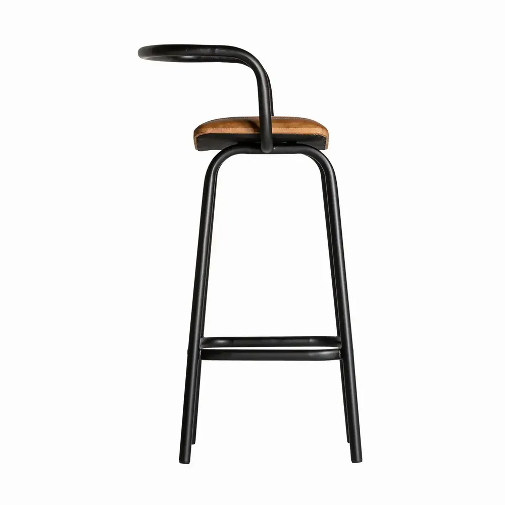 Tabourets - Tabouret en fer couleur marron cassé de 52x49x90 cm - VICAL