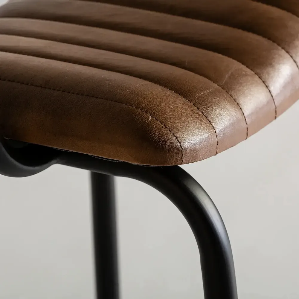 Tabourets - Tabouret en fer couleur marron cassé de 52x49x90 cm - VICAL
