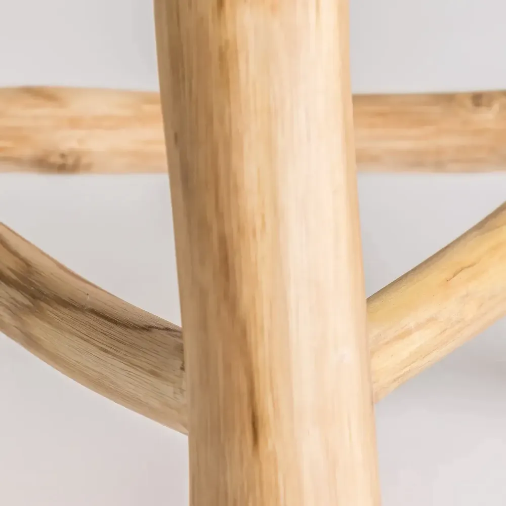 Tabourets - Tabouret en bois de suar couleur marron cassé en 50x43x50 cm - VICAL